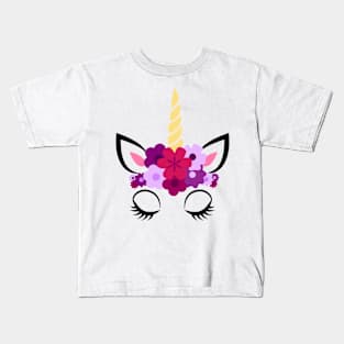 Unicorn with flowers Kids T-Shirt